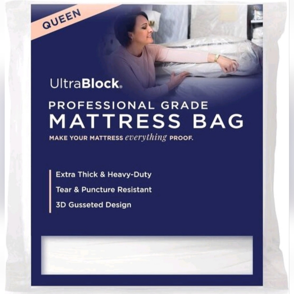 Queen Mattress Protector Bag Moving Storage Protection 6 Mil Thick Plastic NWT